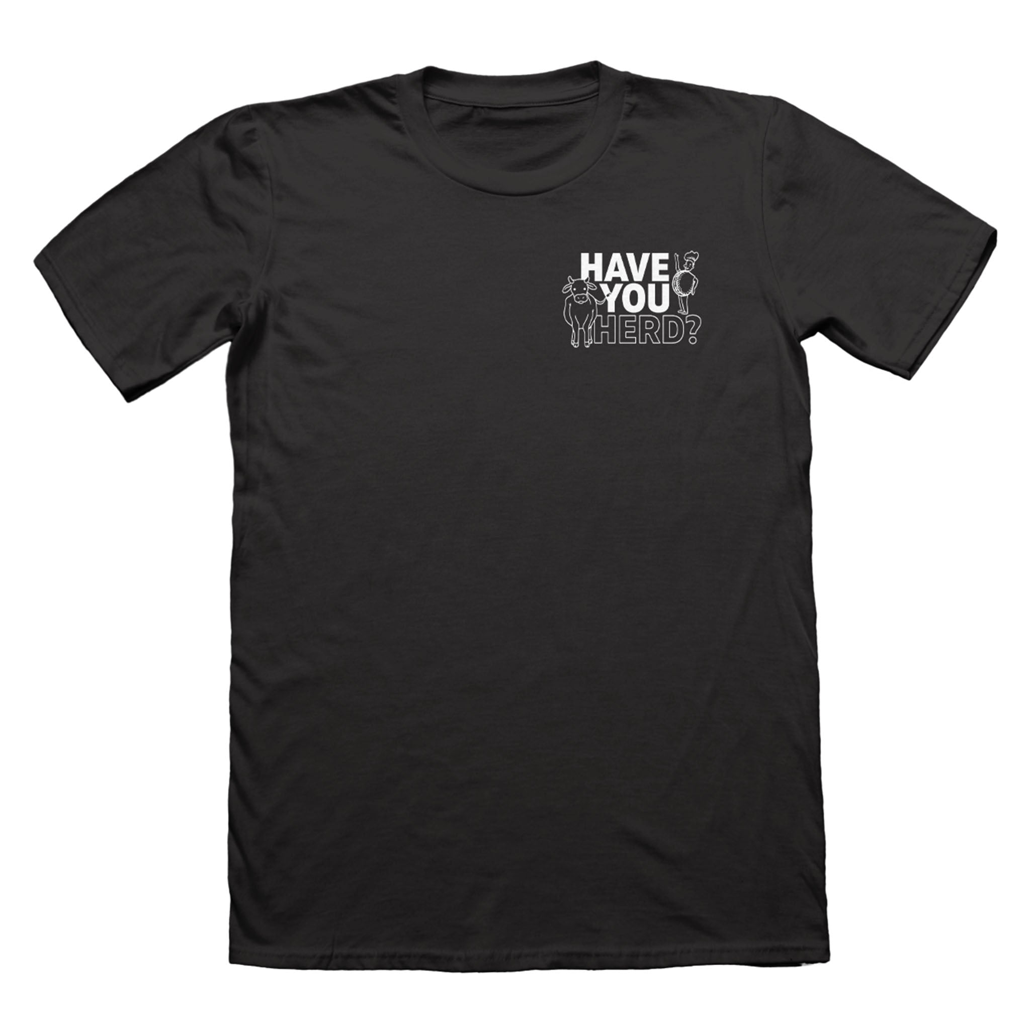 Have You Herd? Black Short Sleeve Tee Front